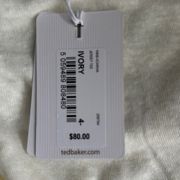 NWT Ted Baker London Light Yellow Oversized Short Sleeve Tee. L-XL (size 4) - Picture 7 of 8